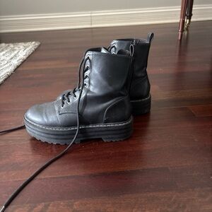 H&M Black Lace-Up Boots